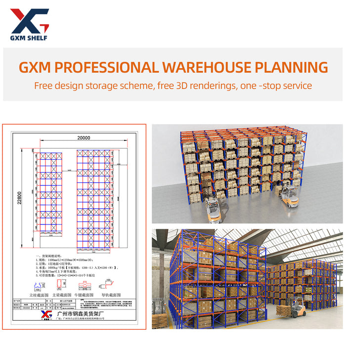 Heavy duty warehouse storage drive-in pallet racking system