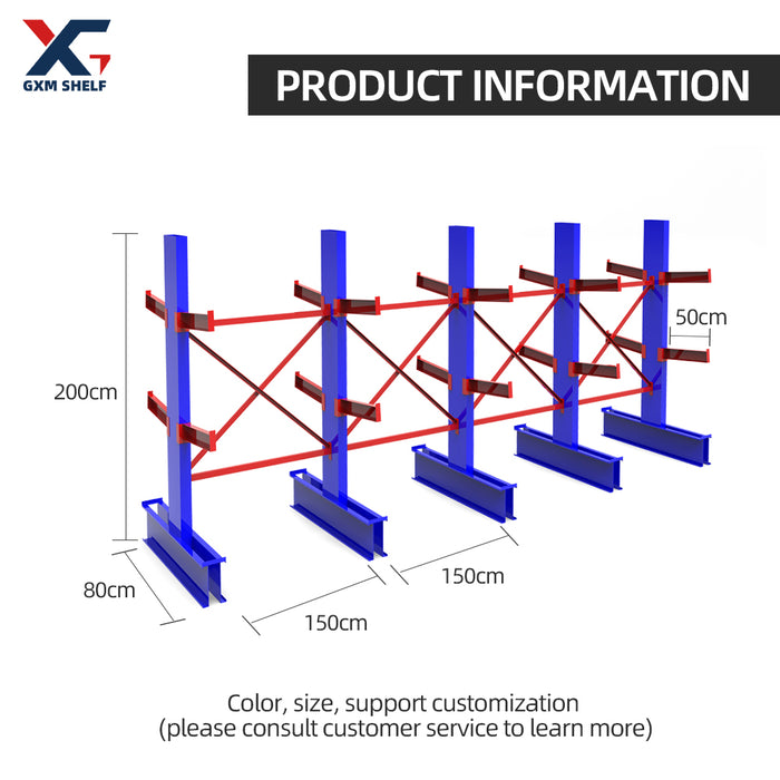 Cantilever racking system heavy duty double sides storage shelves