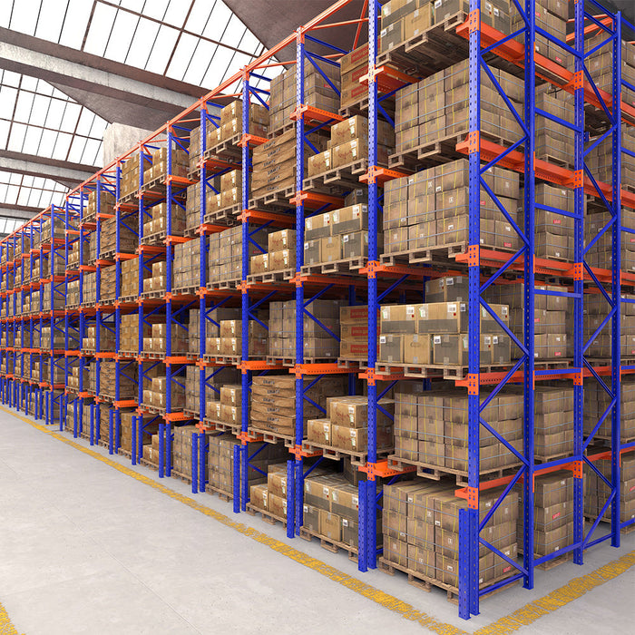 Heavy duty warehouse storage drive-in pallet racking system