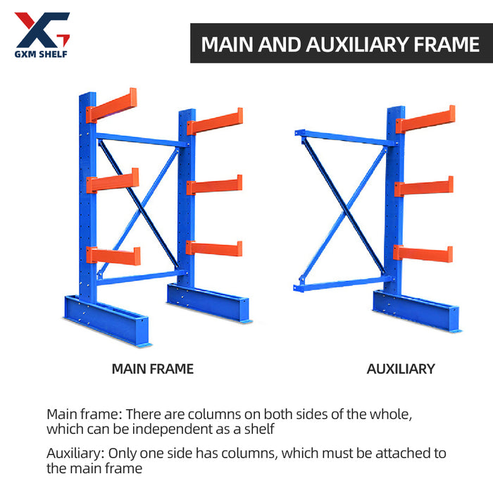 Cantilever racking system heavy duty double sides storage shelves