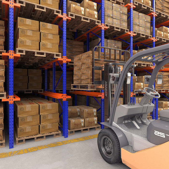 Heavy duty warehouse storage drive-in pallet racking system